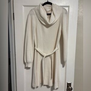 VENUS Cream Cowl Neck Sweater Dress
